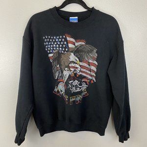 Urban Outfitters Adult Live Free Americana Eagle Flag Sweatshirt Pullover Medium